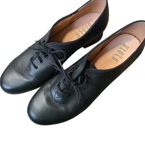 Bloch‎ Black Leather Tap Shoes Techno Tap Plates Lace Up Dance Shoes women's 11